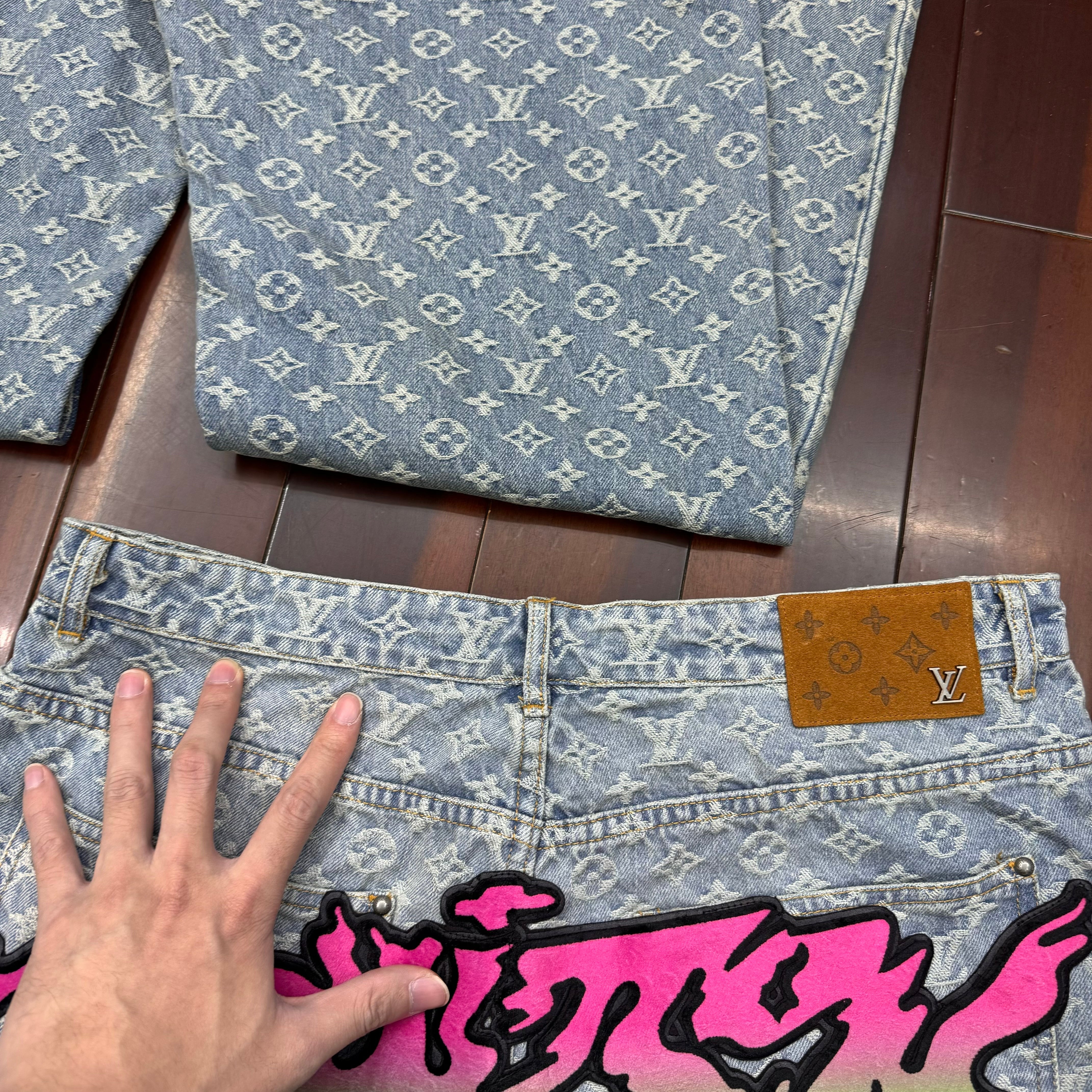Jean Lv baggy denim facture
