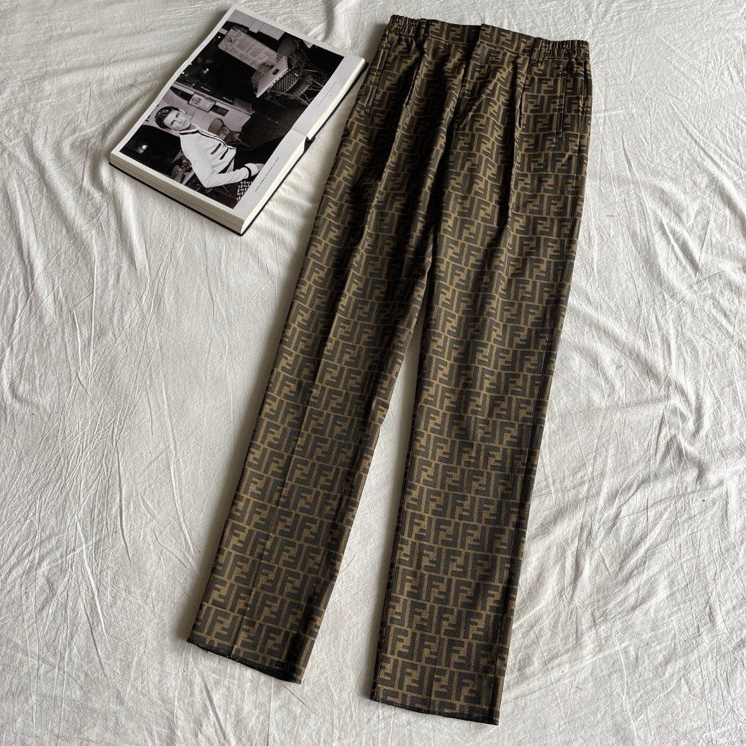 Pantalon Ff marron tissu