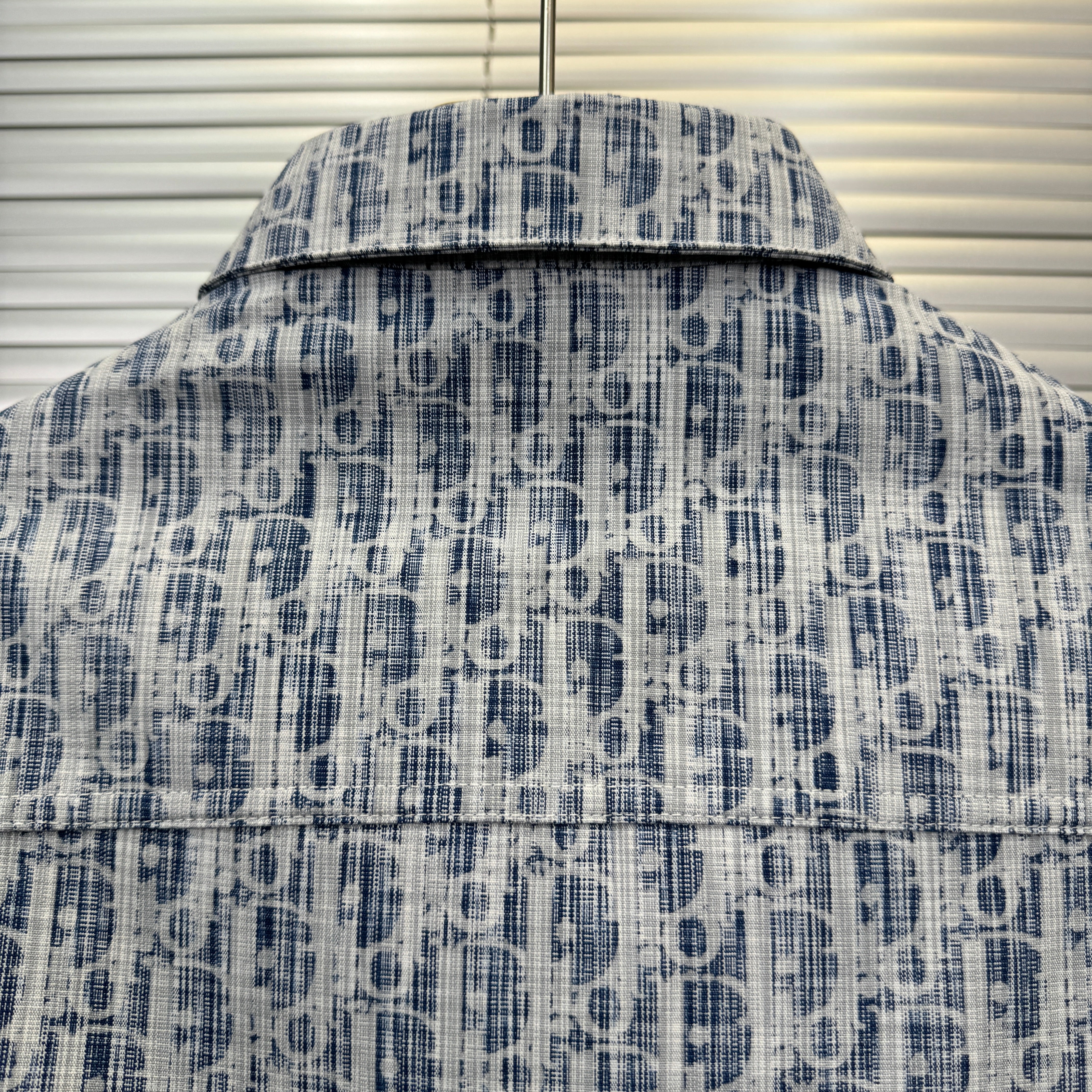 Surchemise Denim CD Oblique coton bleu et blanc