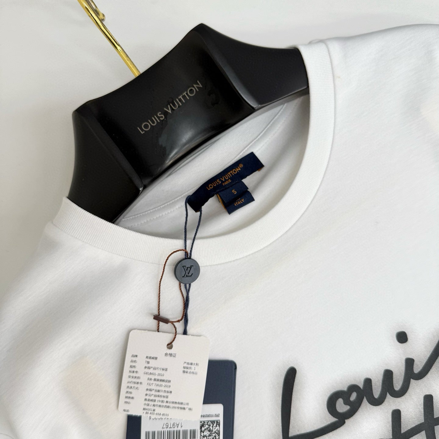 Tee-shirt à signature effet néon lv femme