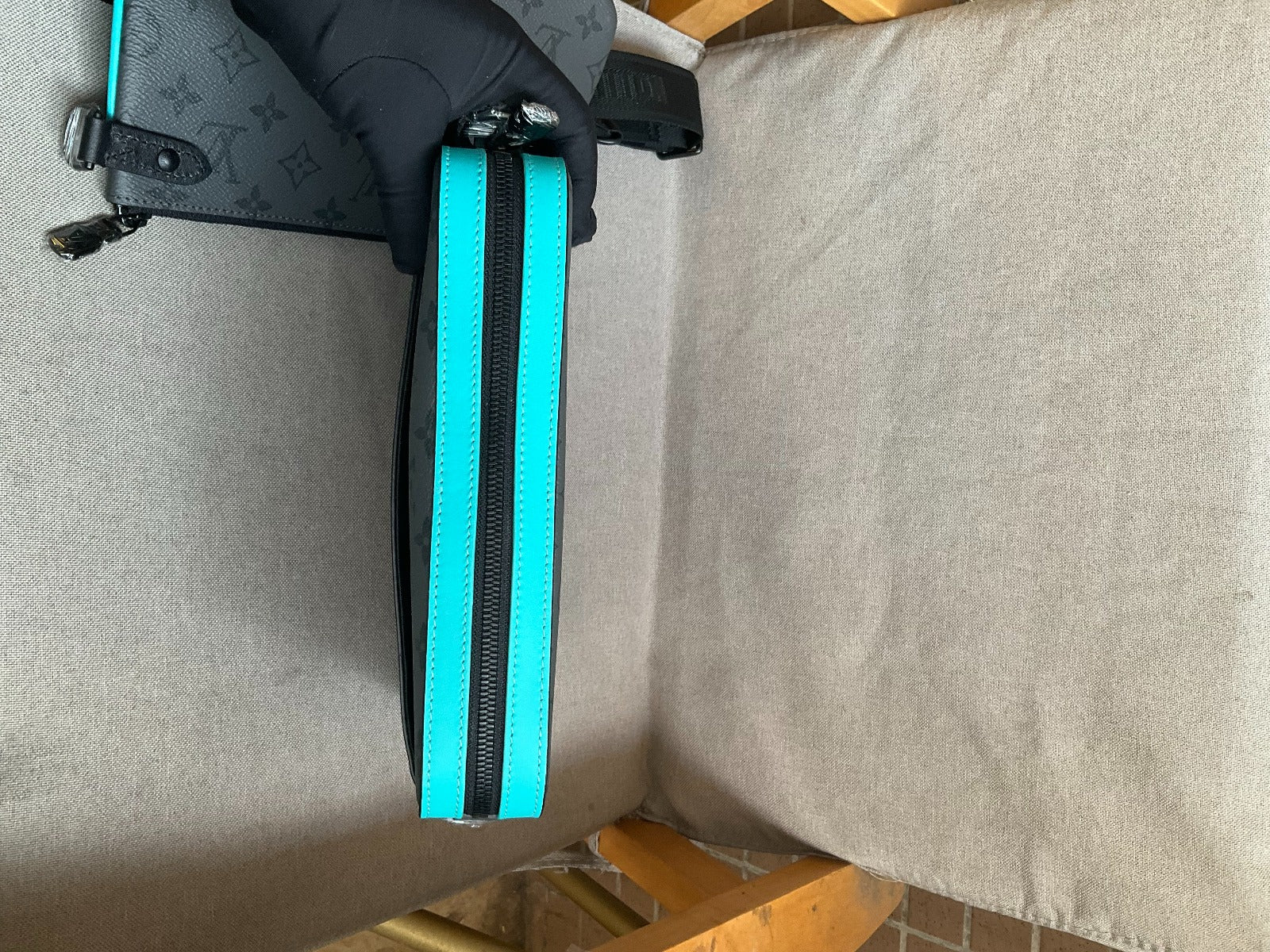 Sac Trio Messenger Grey blue 10/10 facture