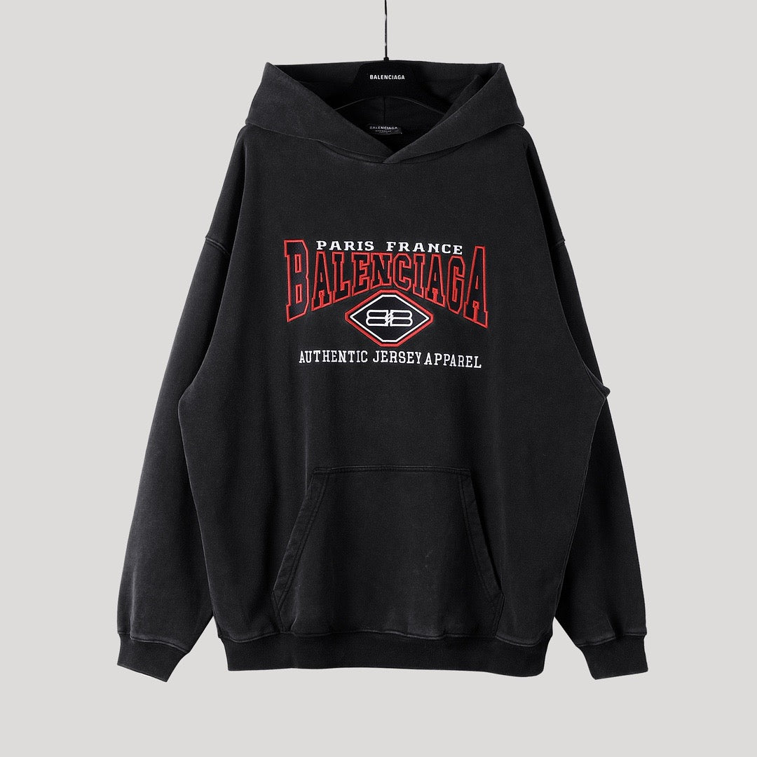 Balen Sweat à capuche surdimensionné BB Authentic Jersey Brodé
