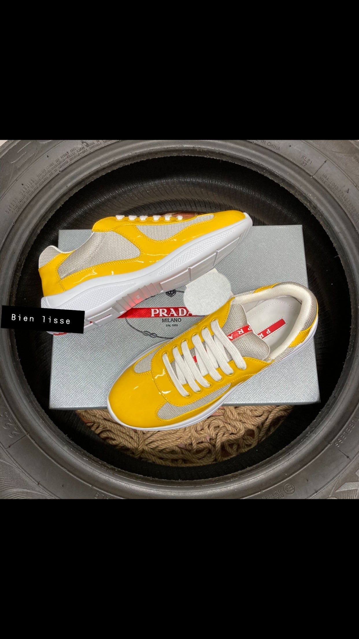 Sneakers Prd America ´ s Cup tissu bike lisse yellow
