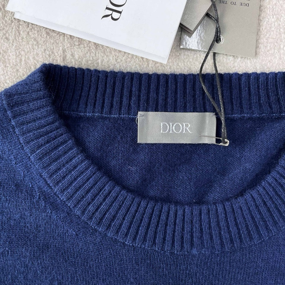 Pull à col rond CD Icon Jersey de cachemire bleu marine