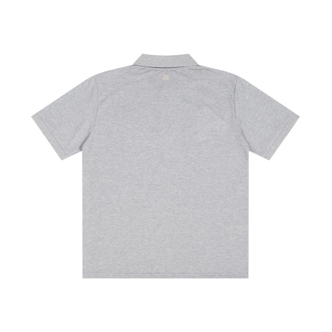 Polo gris à petit logo ami de cœur gris