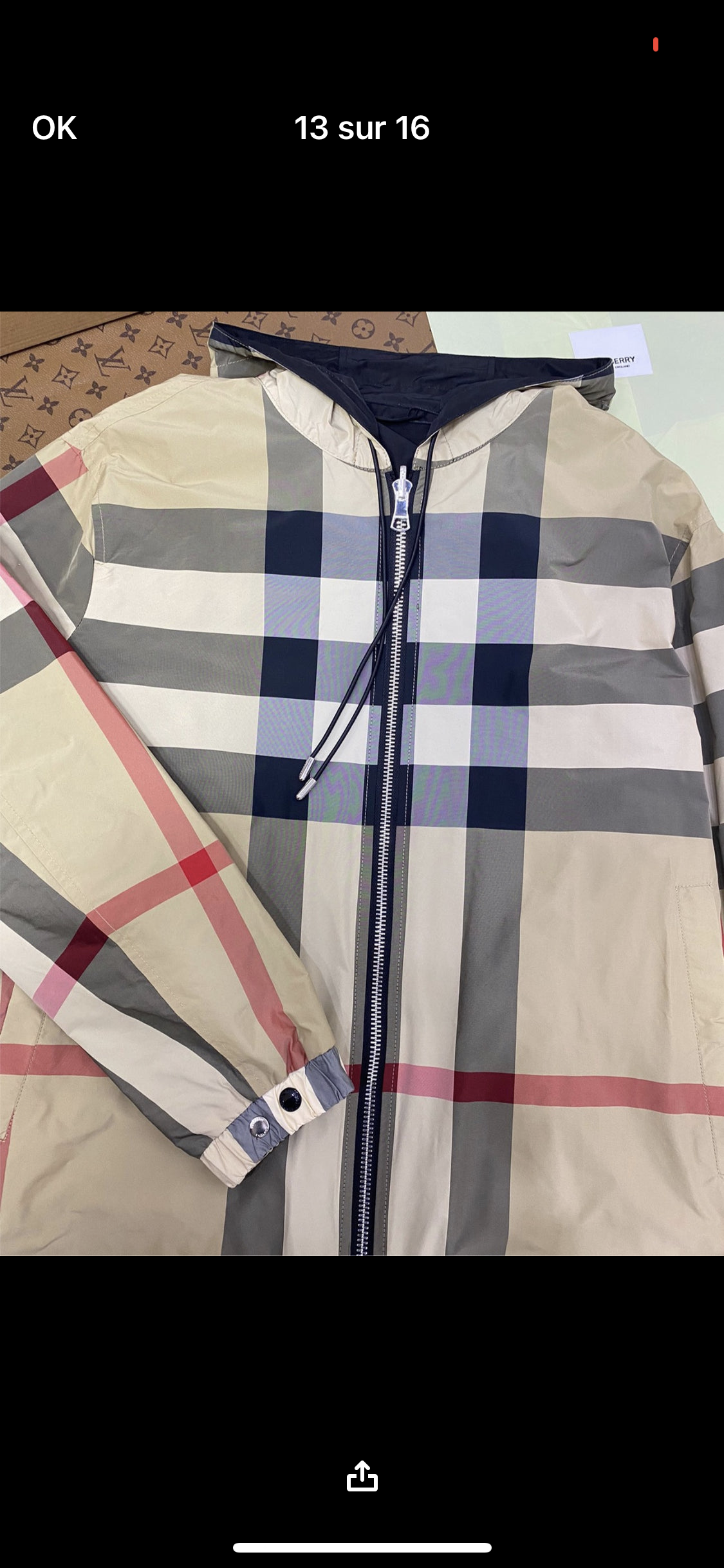 Reversible BRB jacket invoice