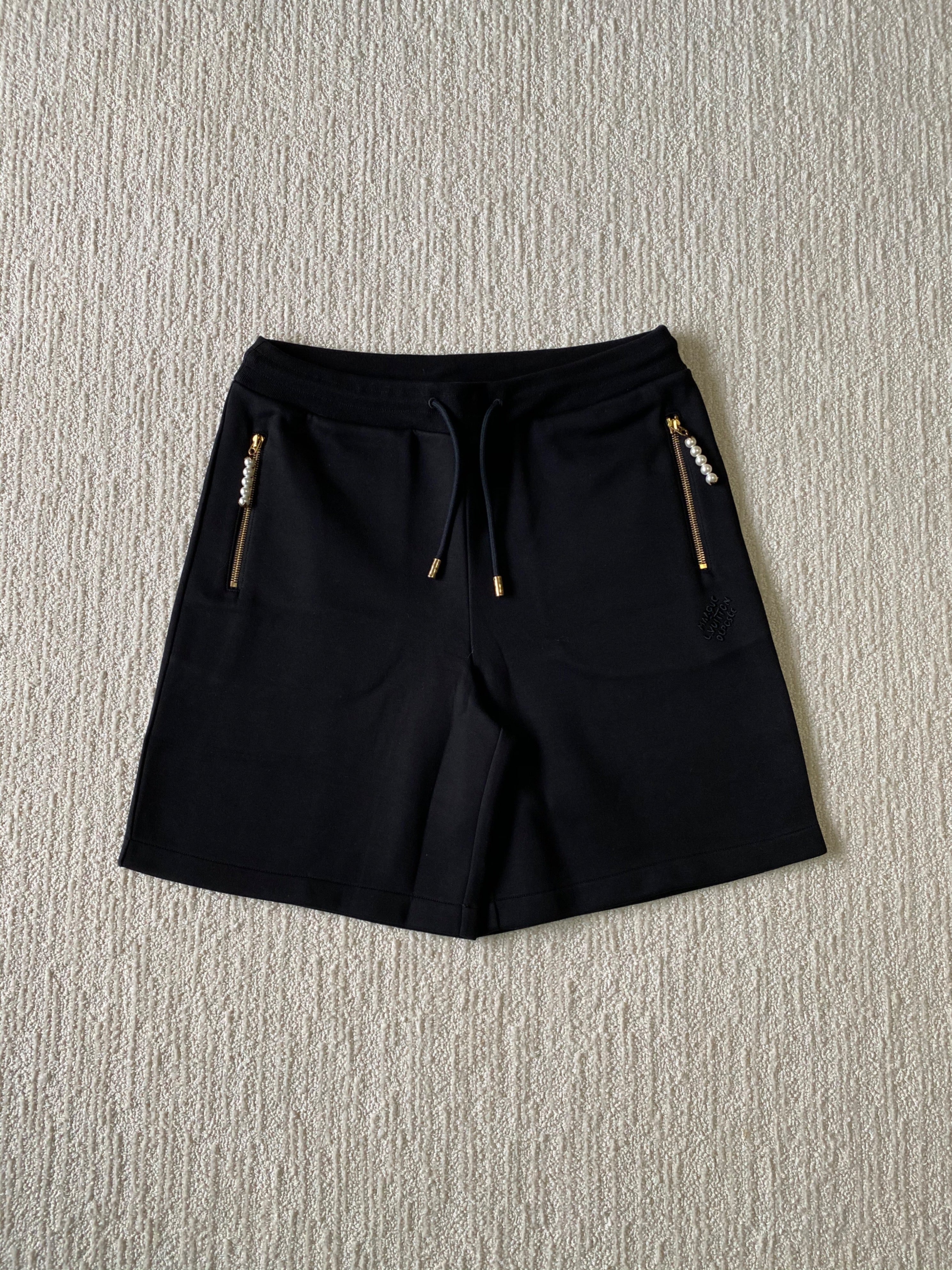 LV embroidered jersey shorts