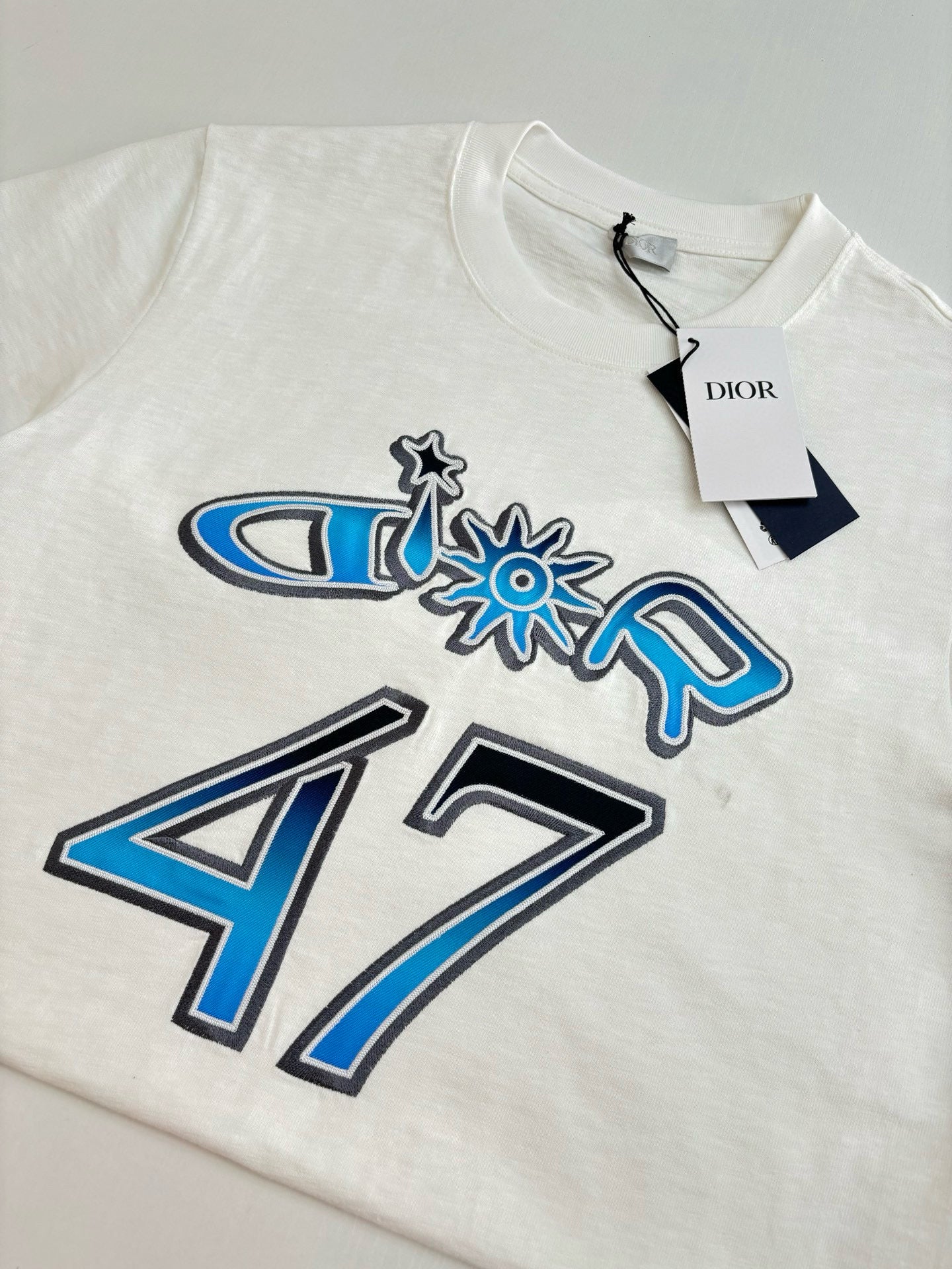 T-shirt CD AND LEWIS HAMILTON, coupe relax Jersey flammé de coton blanc
