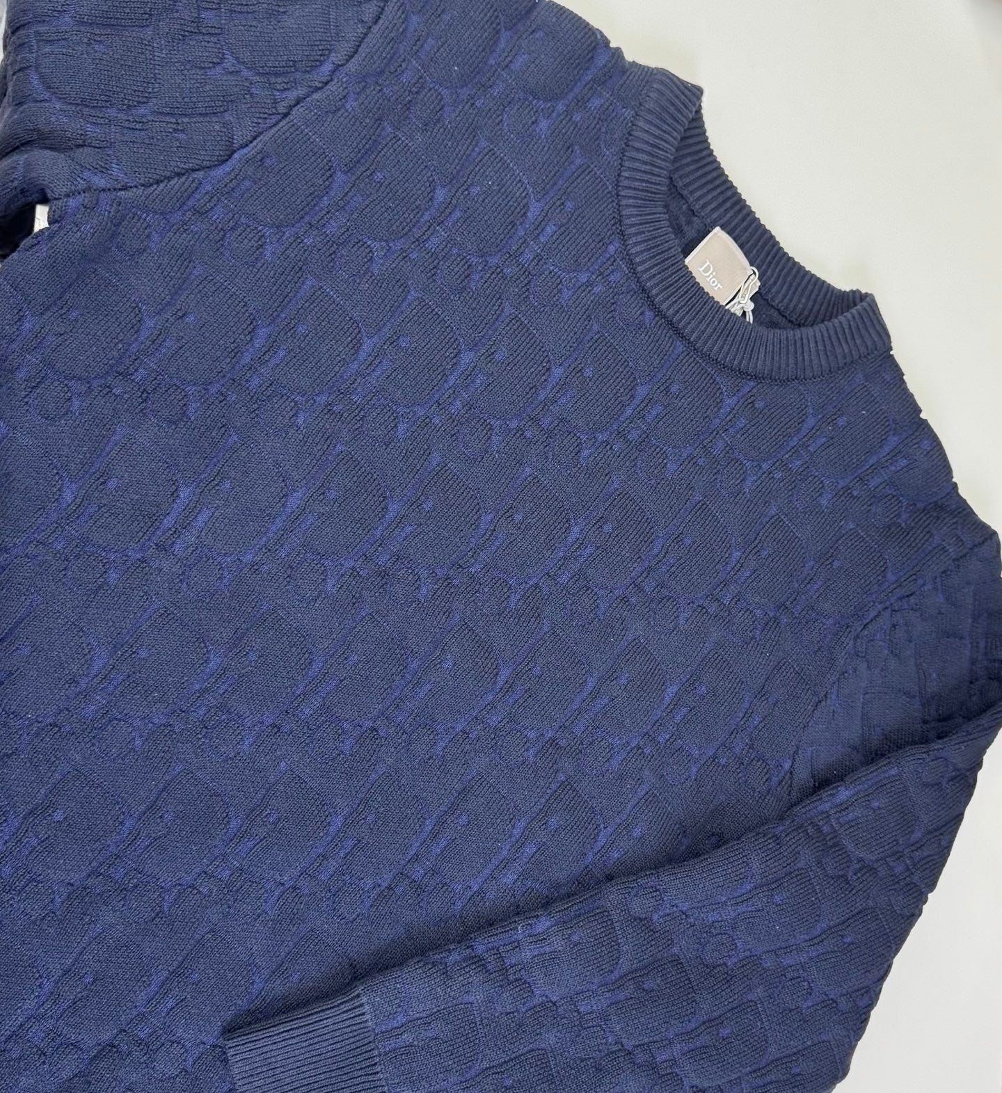 Pull Cd oblique ecru bleu