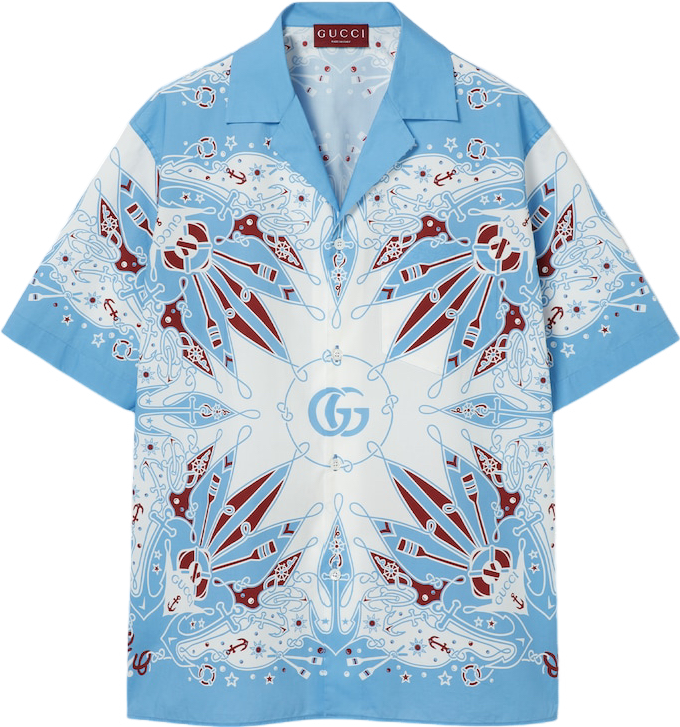 T-SHIRT AUS BAUMWOLLE MIT DOPPEL-G-BANDANA-PRINT