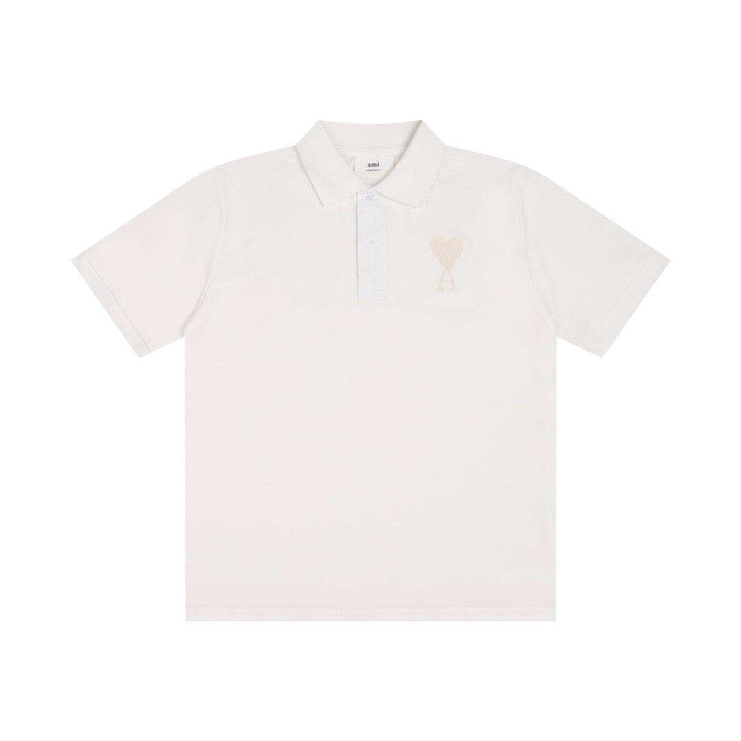 Polo blanc à petit logo ami de cœur blanc