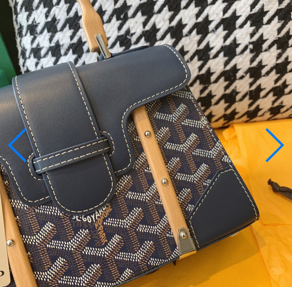 Sac Saigon mini blue navy facture