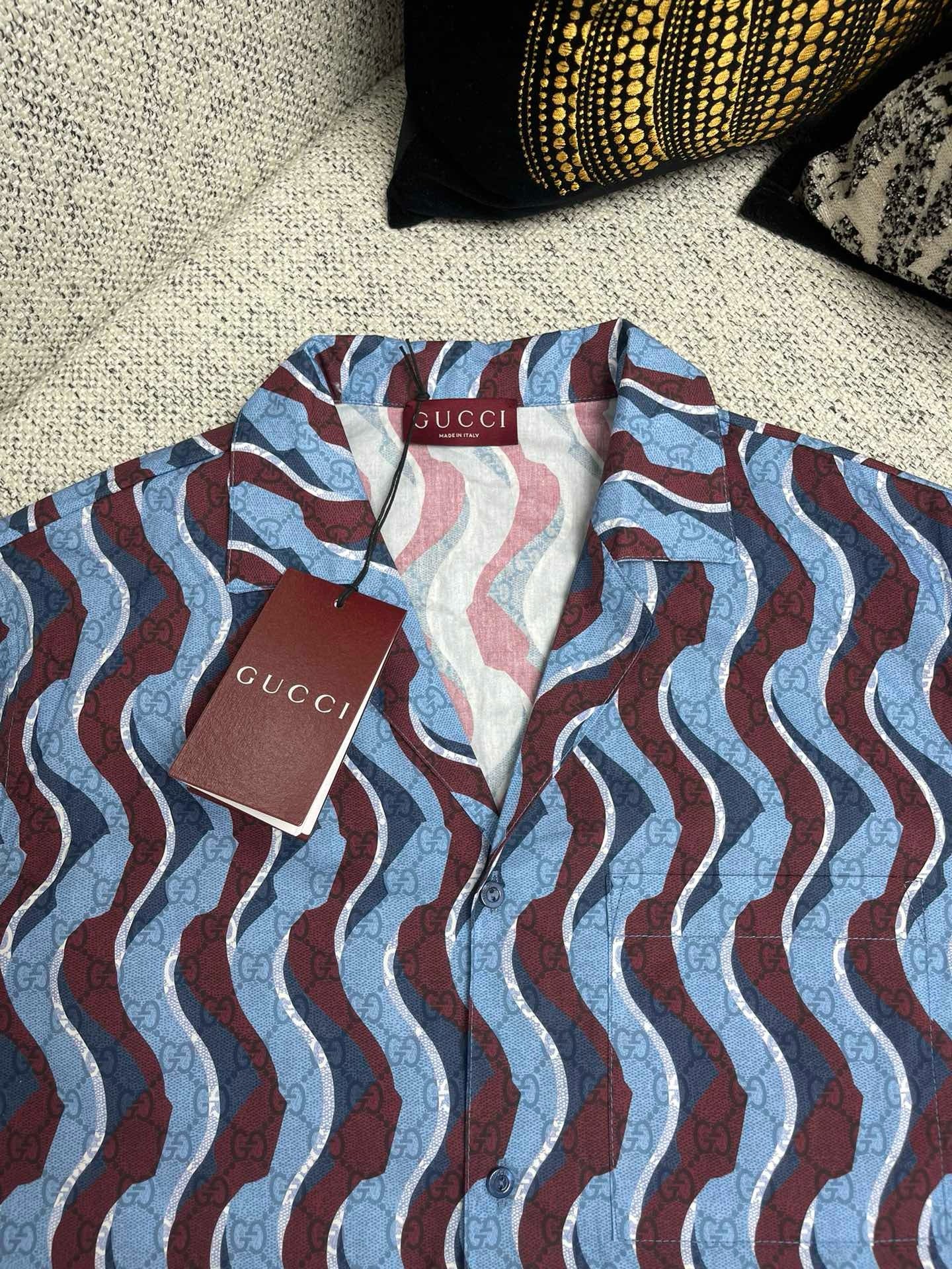 PRINTED COTTON POPLIN SHIRT GG