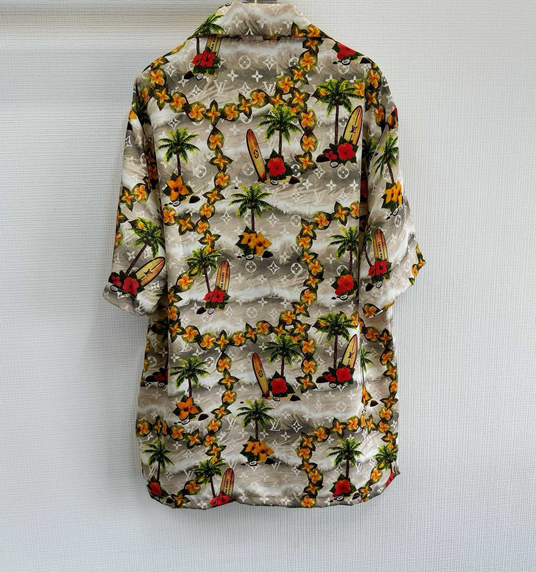 Ensemble Chemise lv manches courtes Monogram en soie