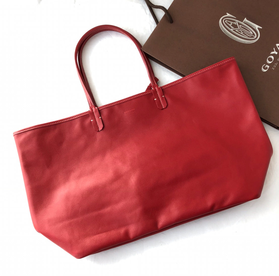 Saint Louis red invoice bag