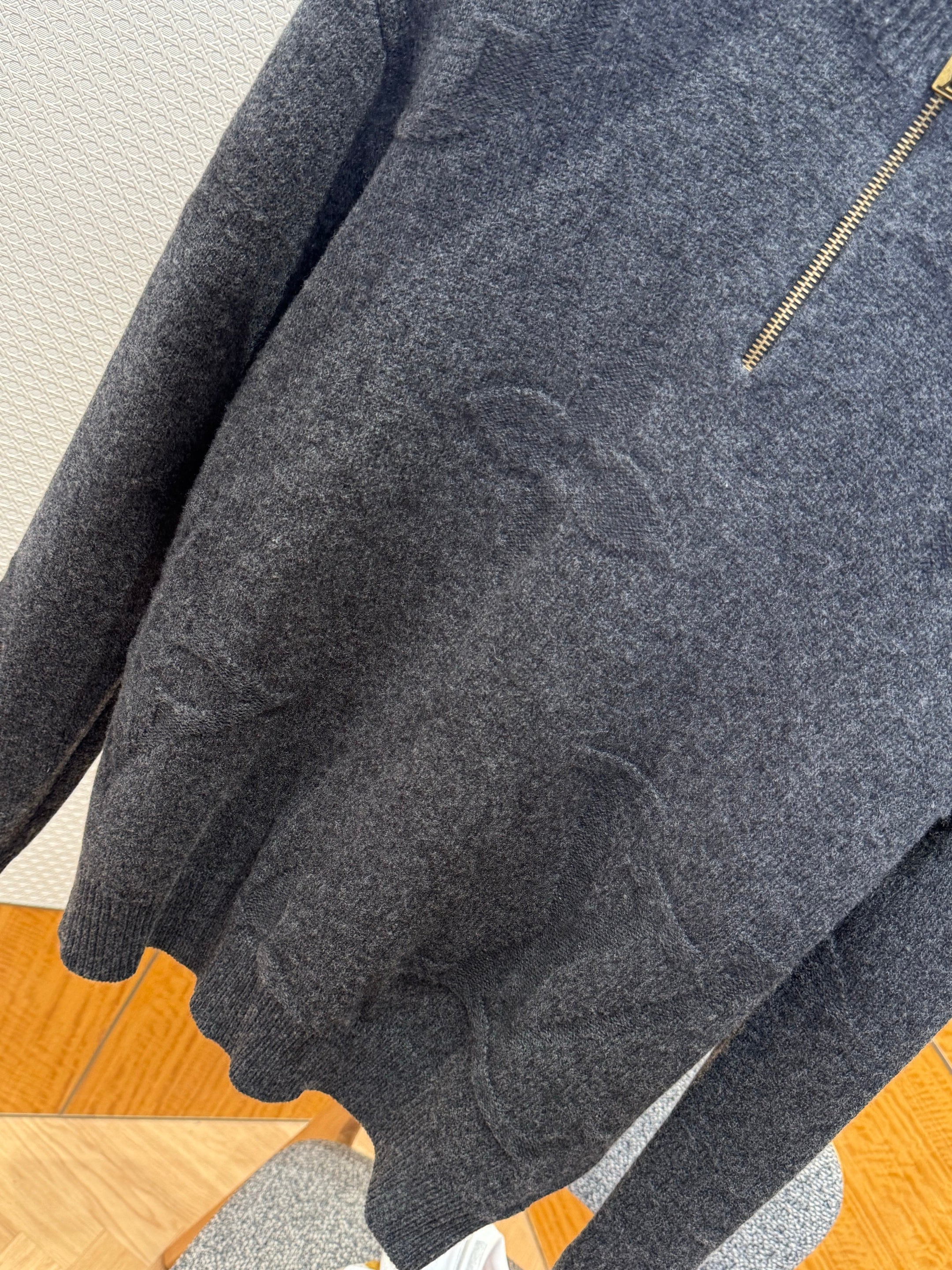 Pull Monogram Jacquard semi-zippé en laine