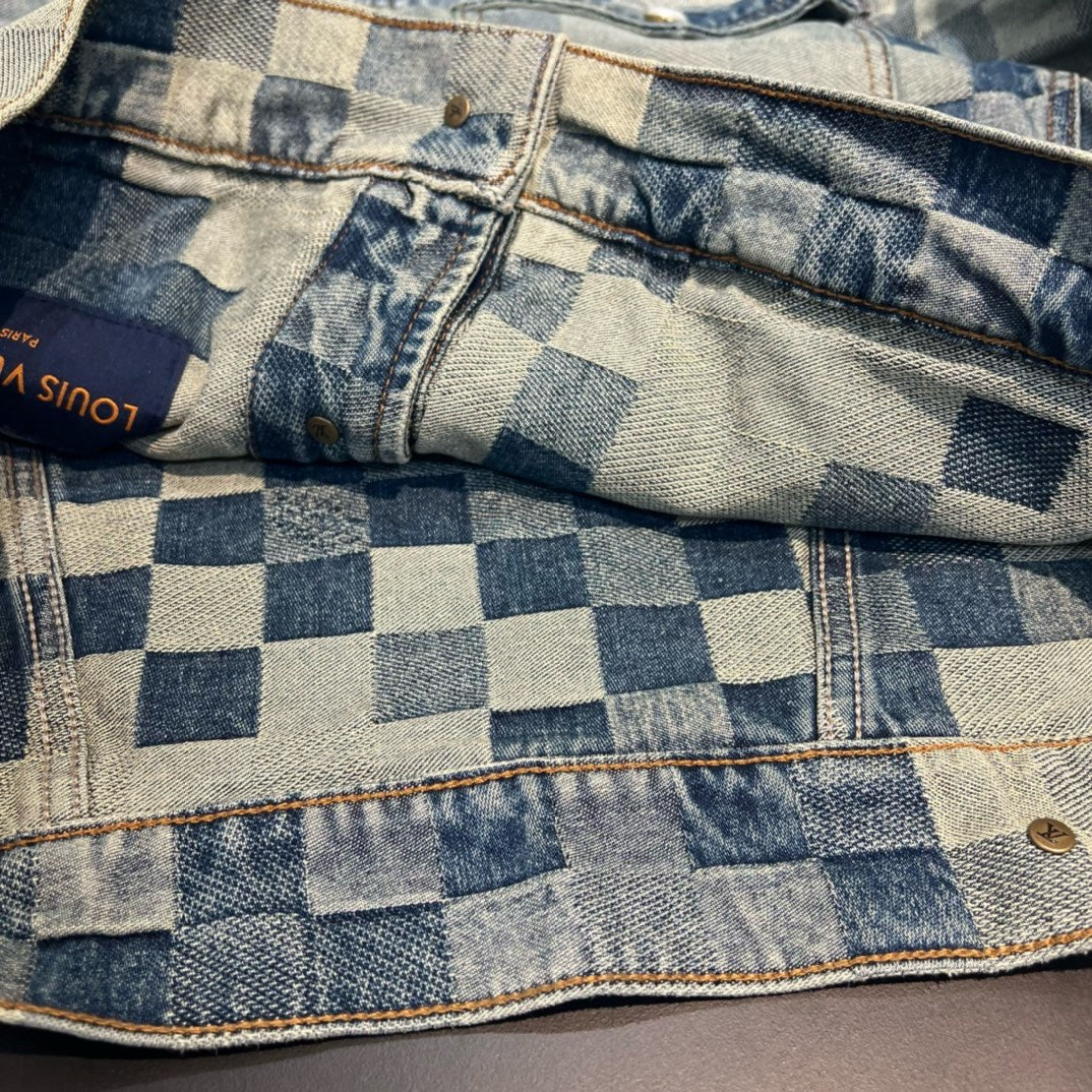 Veste blouson denim lv monogram