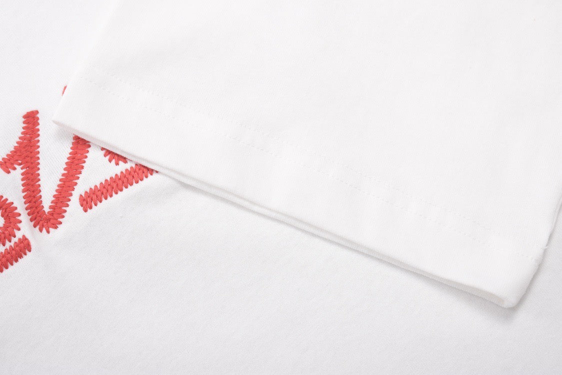 LV x NGO white embroidered funnel neck t-shirt