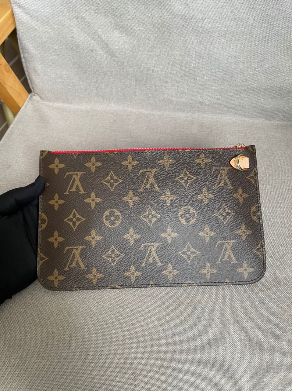 Sac Neverfull MM intérieur Beige pivoine facture