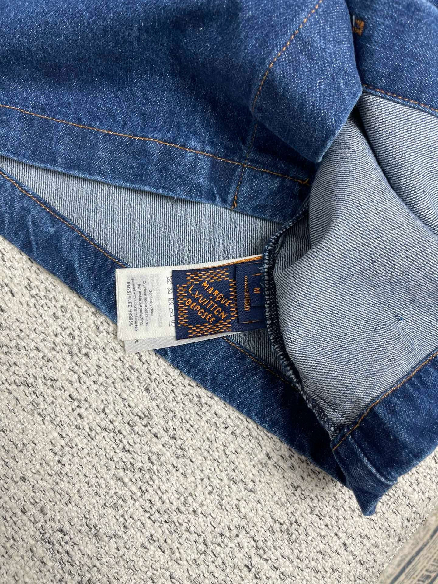 Lv Signature Denim Short-Sleeved Shirt