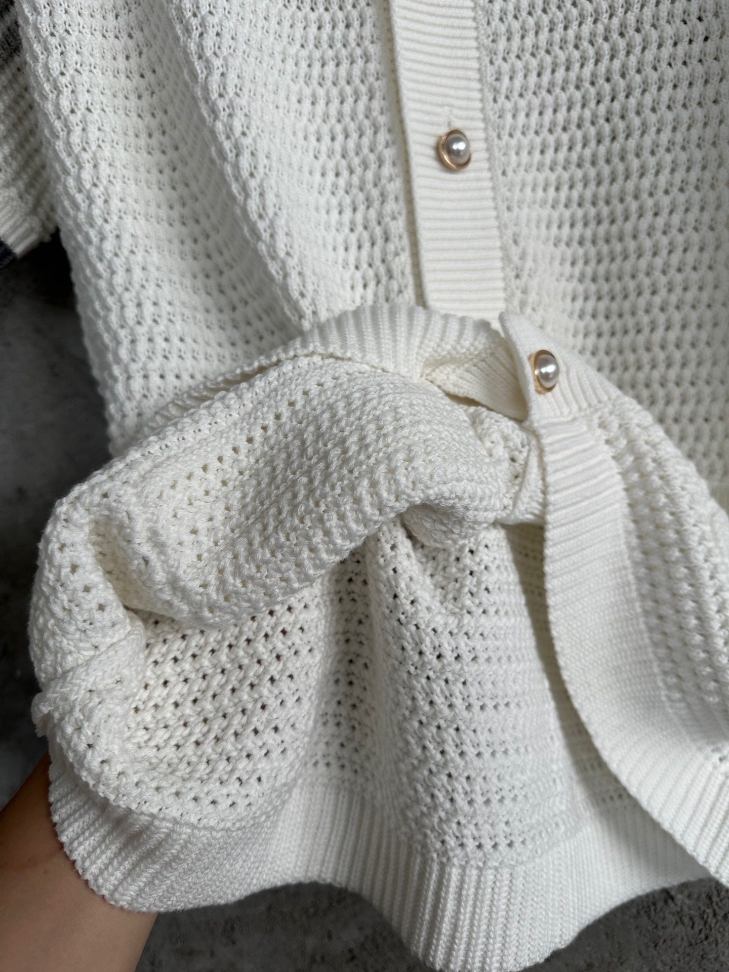 Ensemble casa B côtelé manches courtes grey crochet