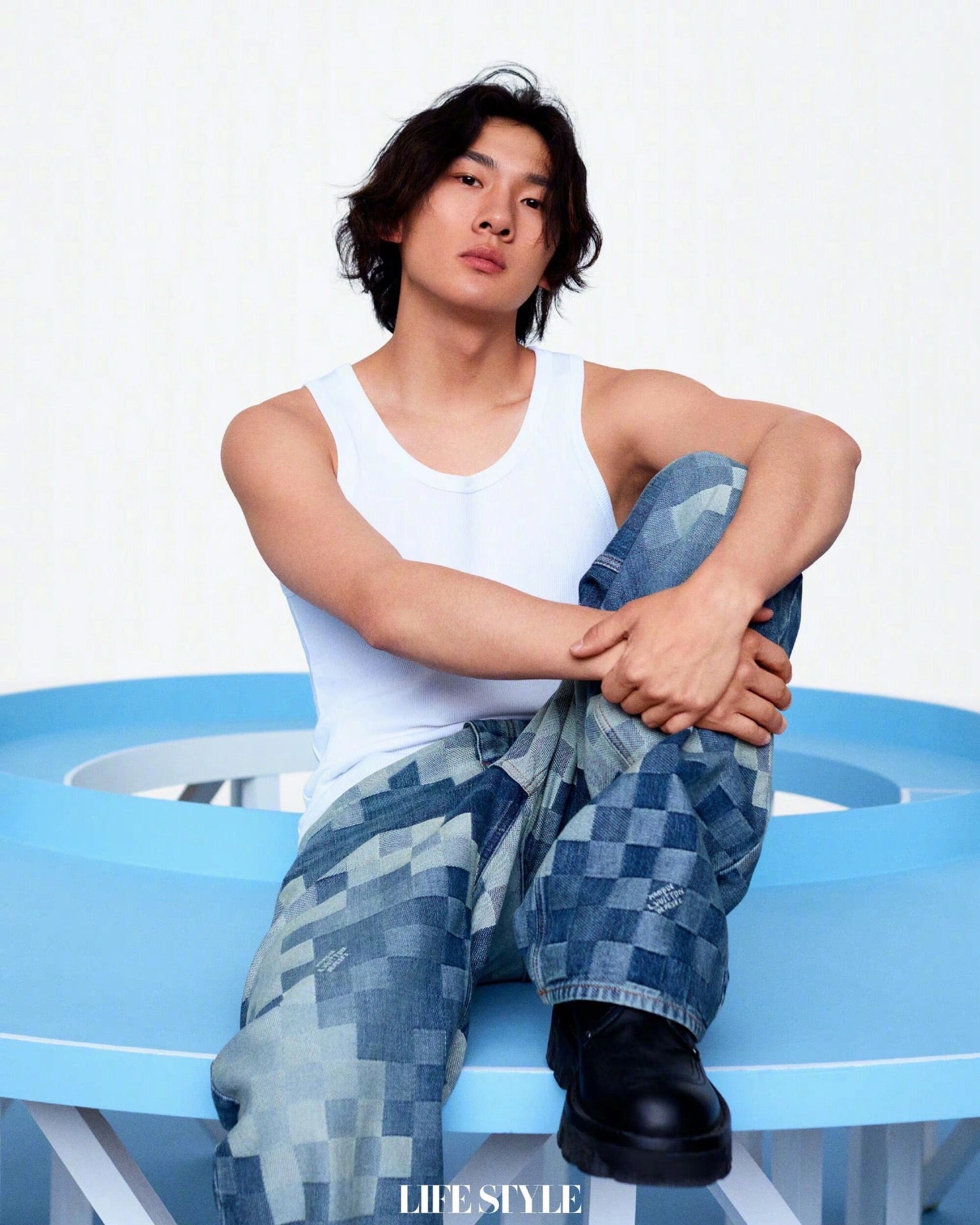 Gerade geschnittene Jeanshose von Damier