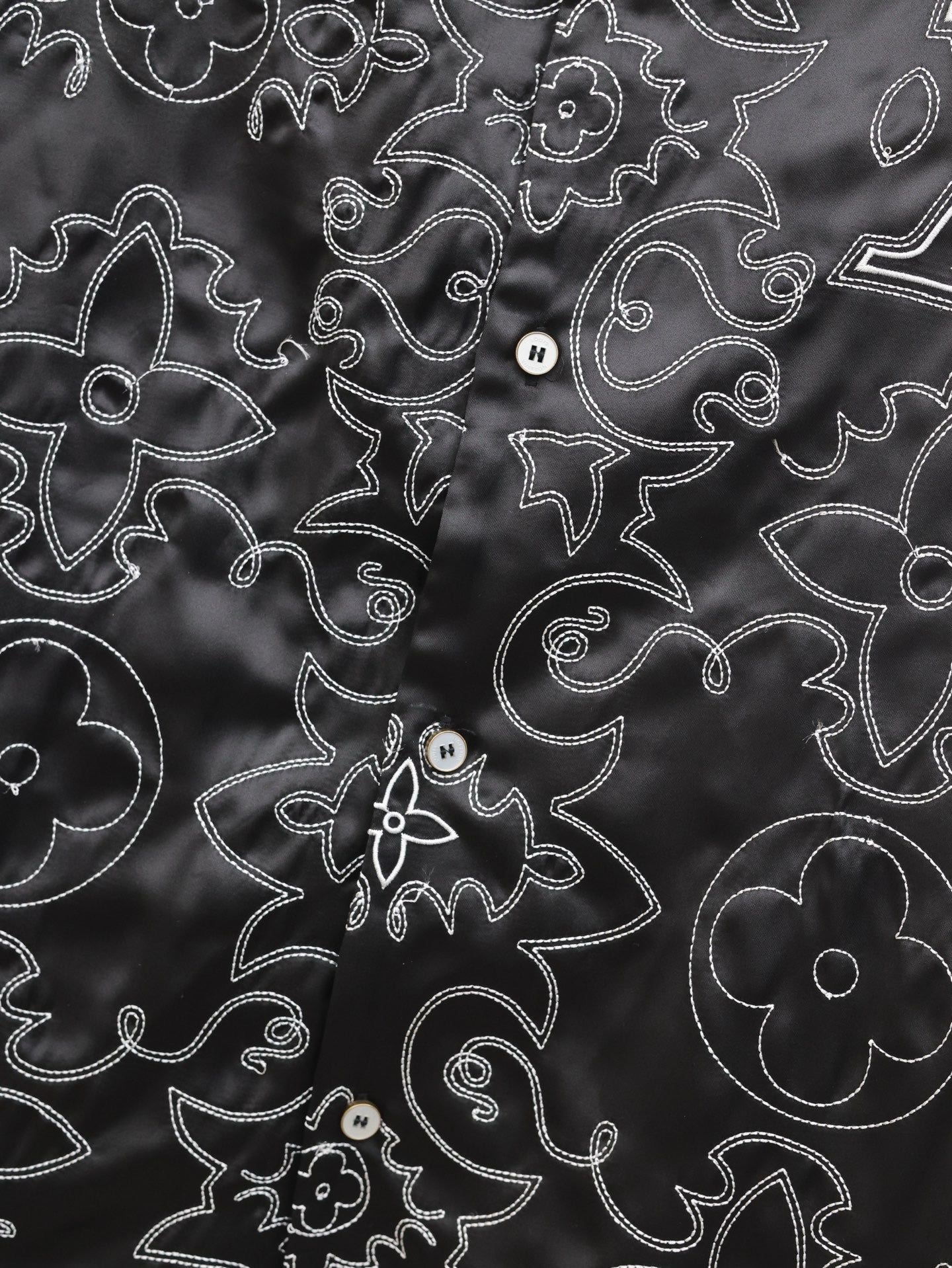 Chemise lv manches courtes imprimée en soie