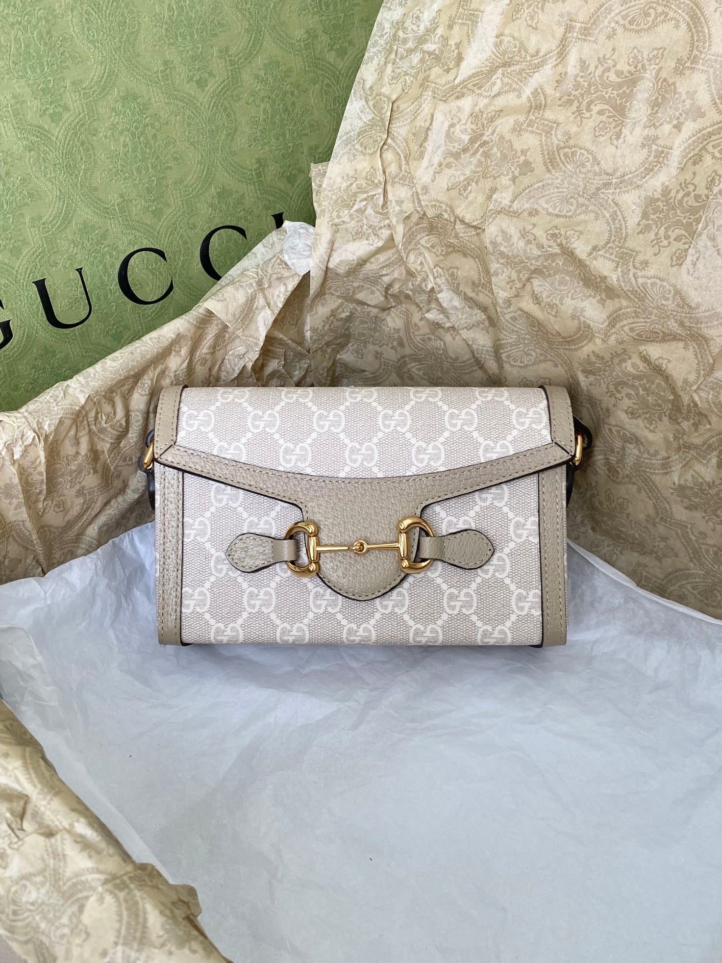 Gg horsebit 1955 Jumbo beige invoice bag