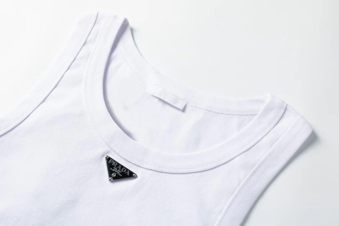 White Prd Plate Tank Top