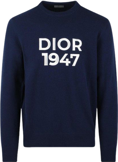 Pull à col rond CD Icon Jersey de cachemire bleu marine