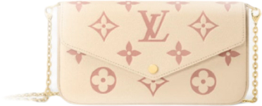 Pochette felicie crème rose trianon toile facture