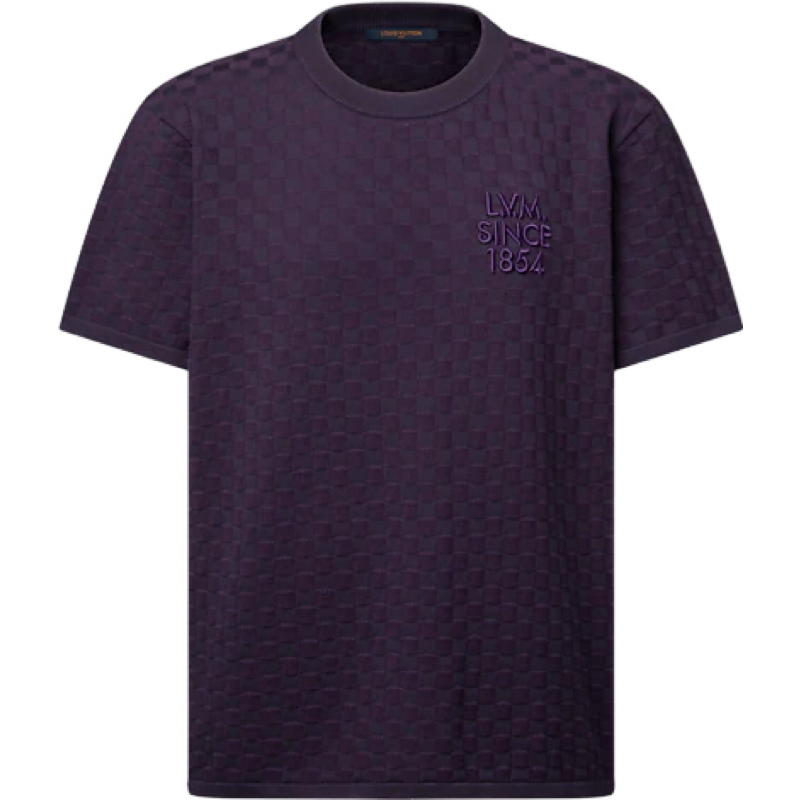 T-shirt Purple lv maille jacquard damier