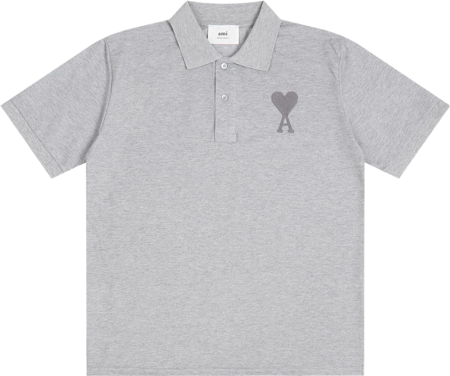 Polo gris à petit logo ami de cœur gris