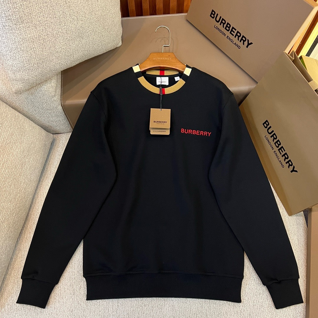 Brb Sweatshirt en coton à rayures Icon Noir