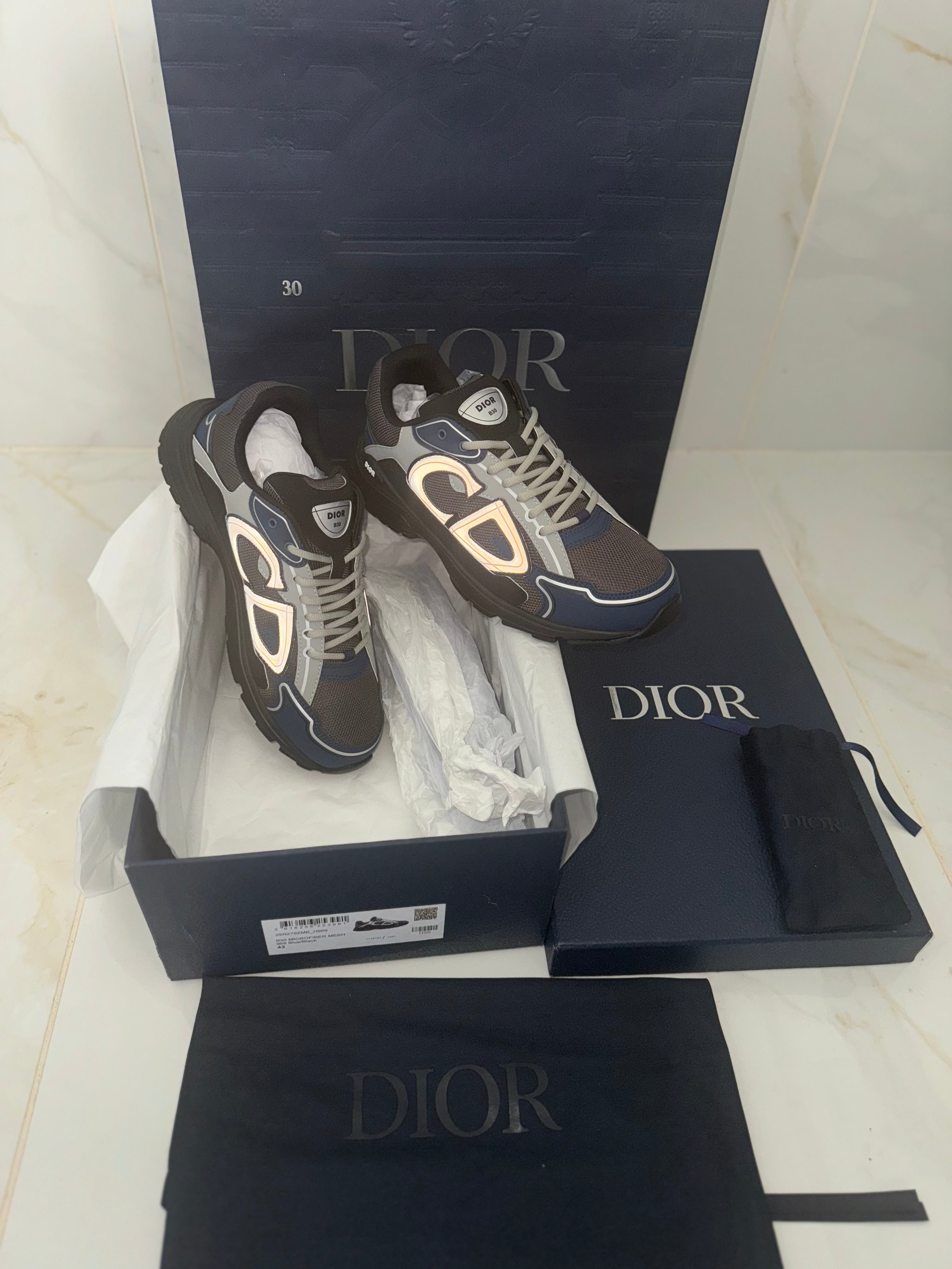 SNEAKERS B30 V3 VERSION BIEN LISSE BLUE NIGHT GREY RÉFLECTIVE RÉACTION CORRECTES FACTURE PACKAGING COMPLET