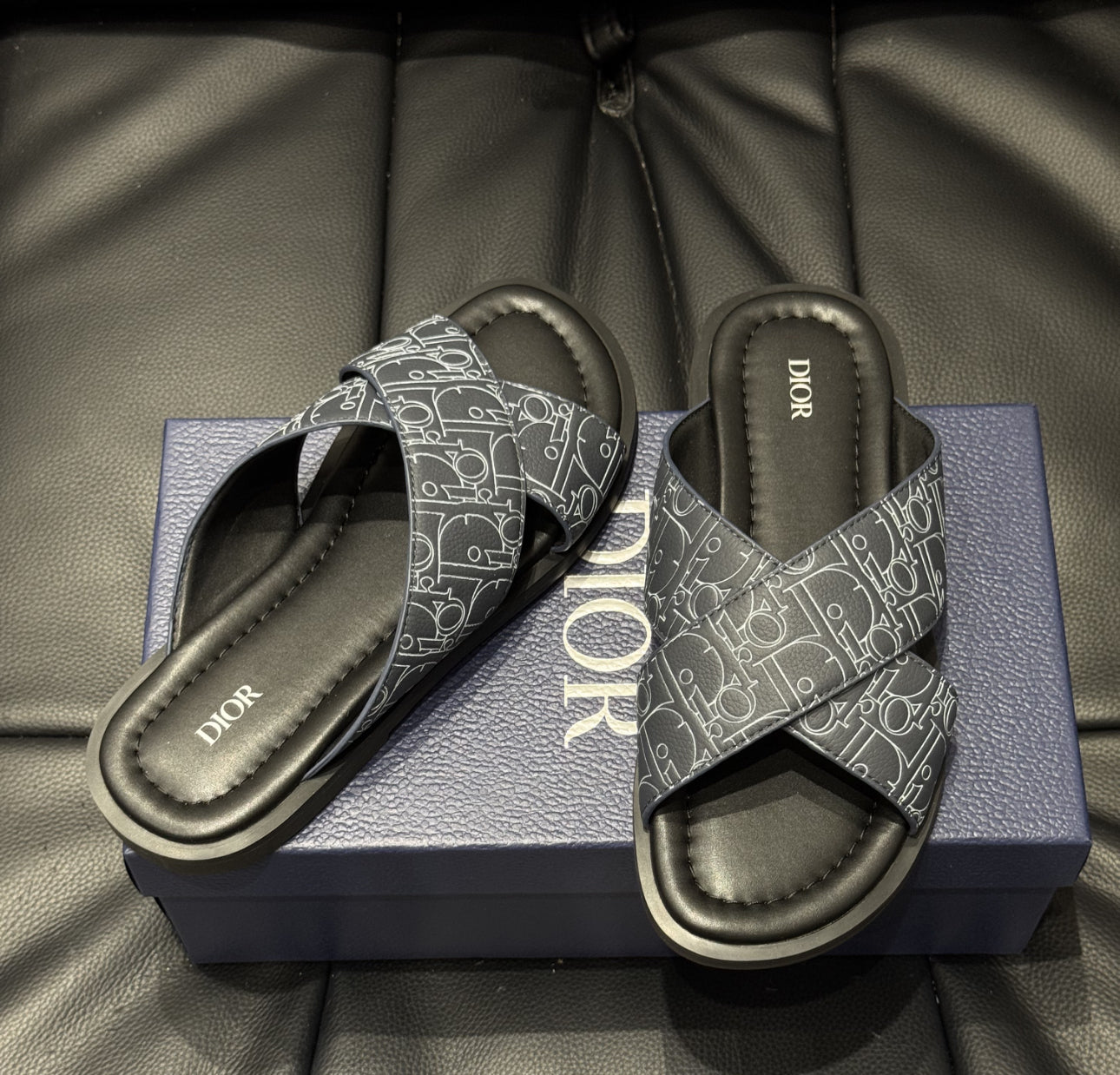 Sandale CD Alias Cuir Dior Gravity Outline bleu marine