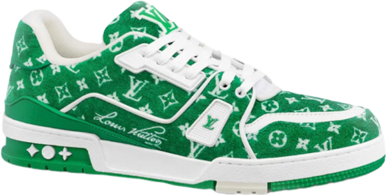 Sneakers Lv Trainers vert daim facture