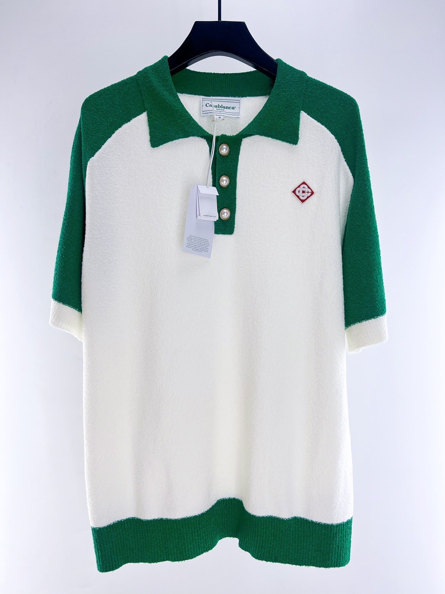 Casab tweed polo shirt with logo patch