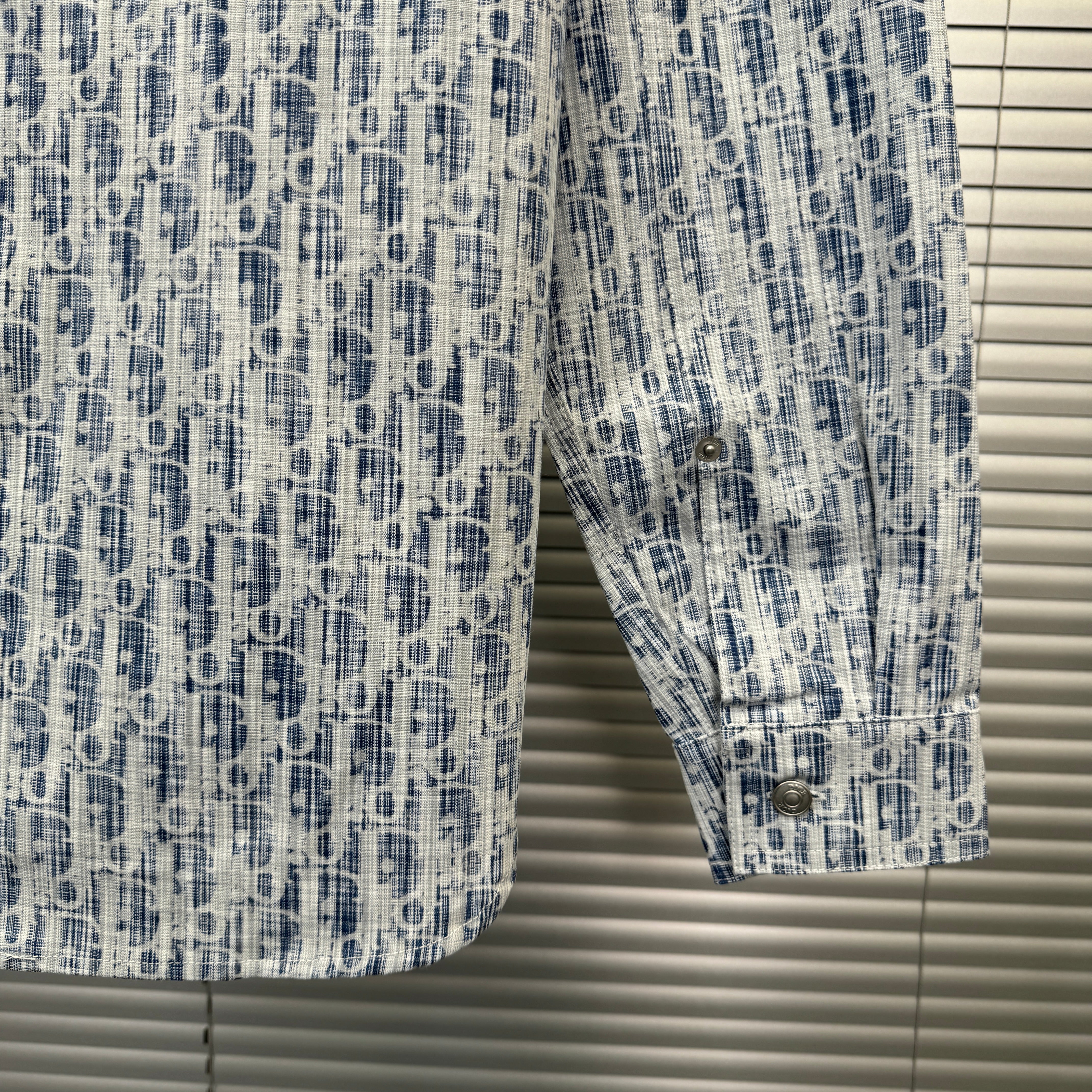 Surchemise Denim CD Oblique coton bleu et blanc