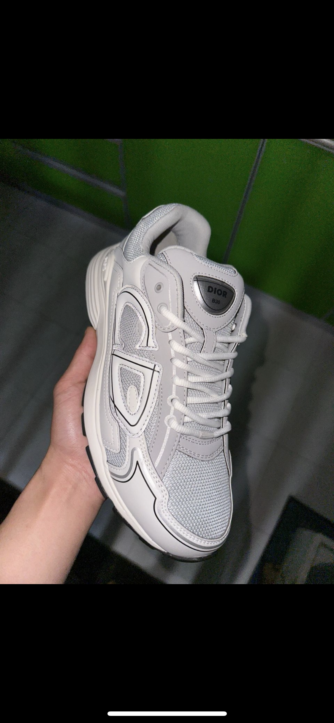 SNEAKERS B30 V2 VERSION BIEN LISSE WHITE GREY RÉFLECTIVE RÉACTION CORRECTES FACTURE PACKAGING COMPLET