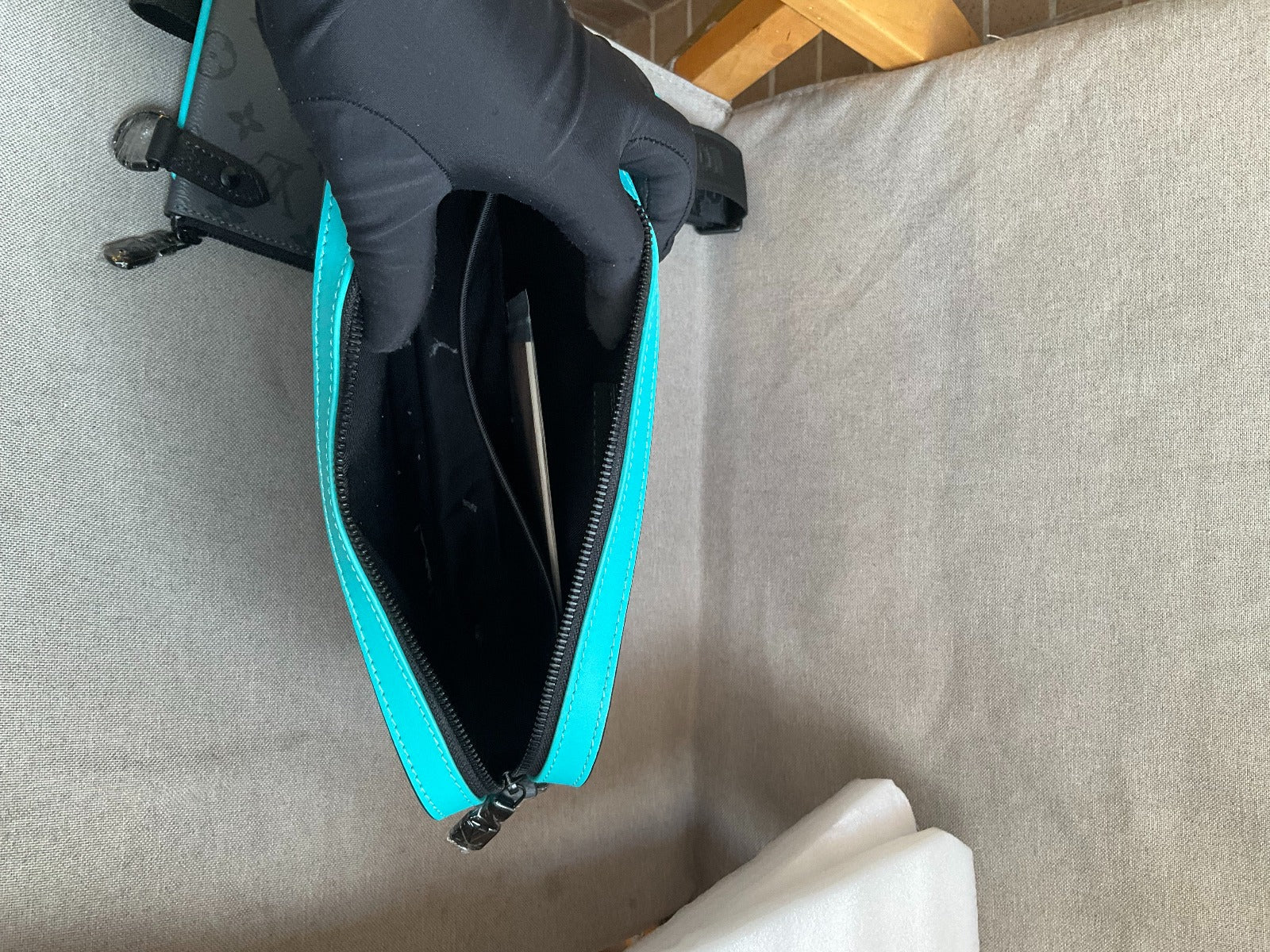 Sac Trio Messenger Grey blue 10/10 facture