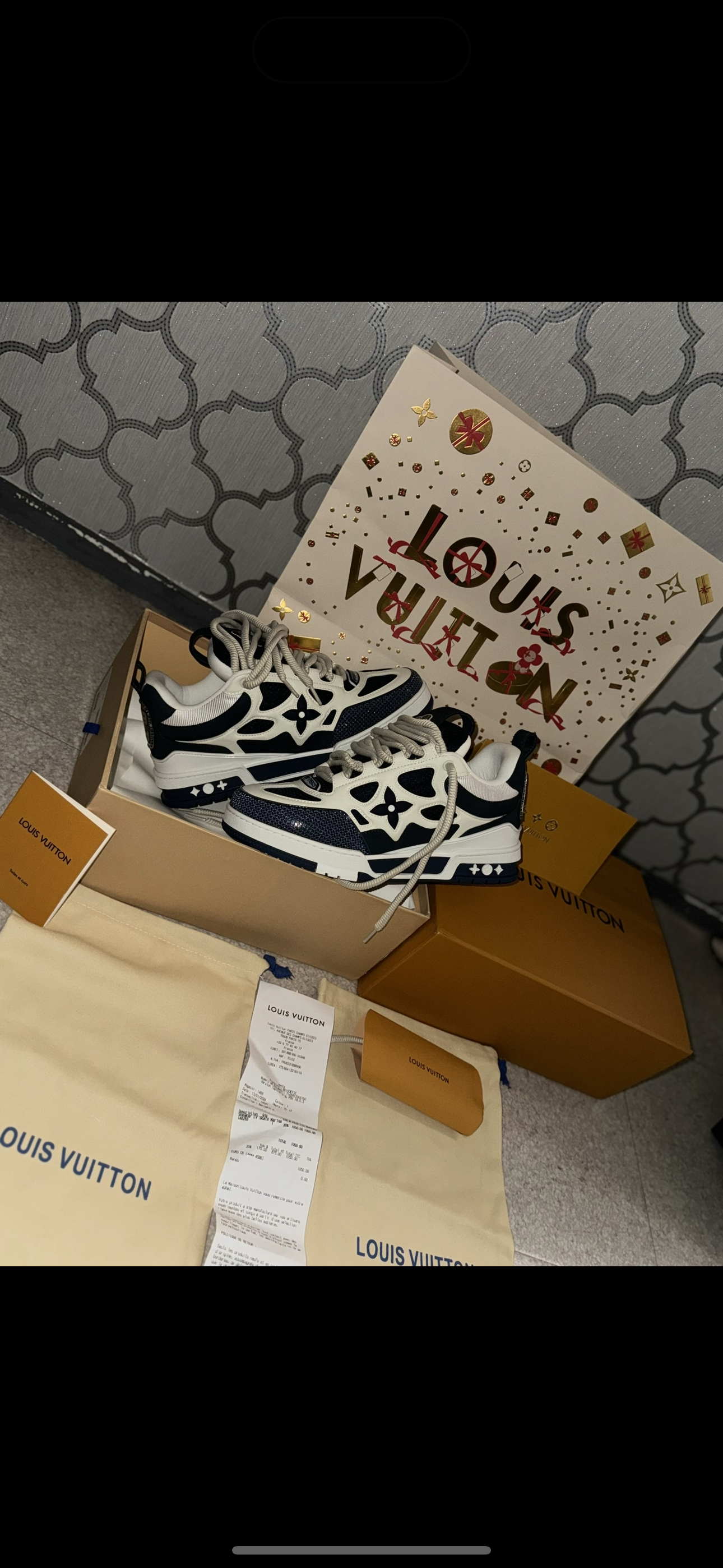 Sneakers Lv Skate bleu 10/10 facture