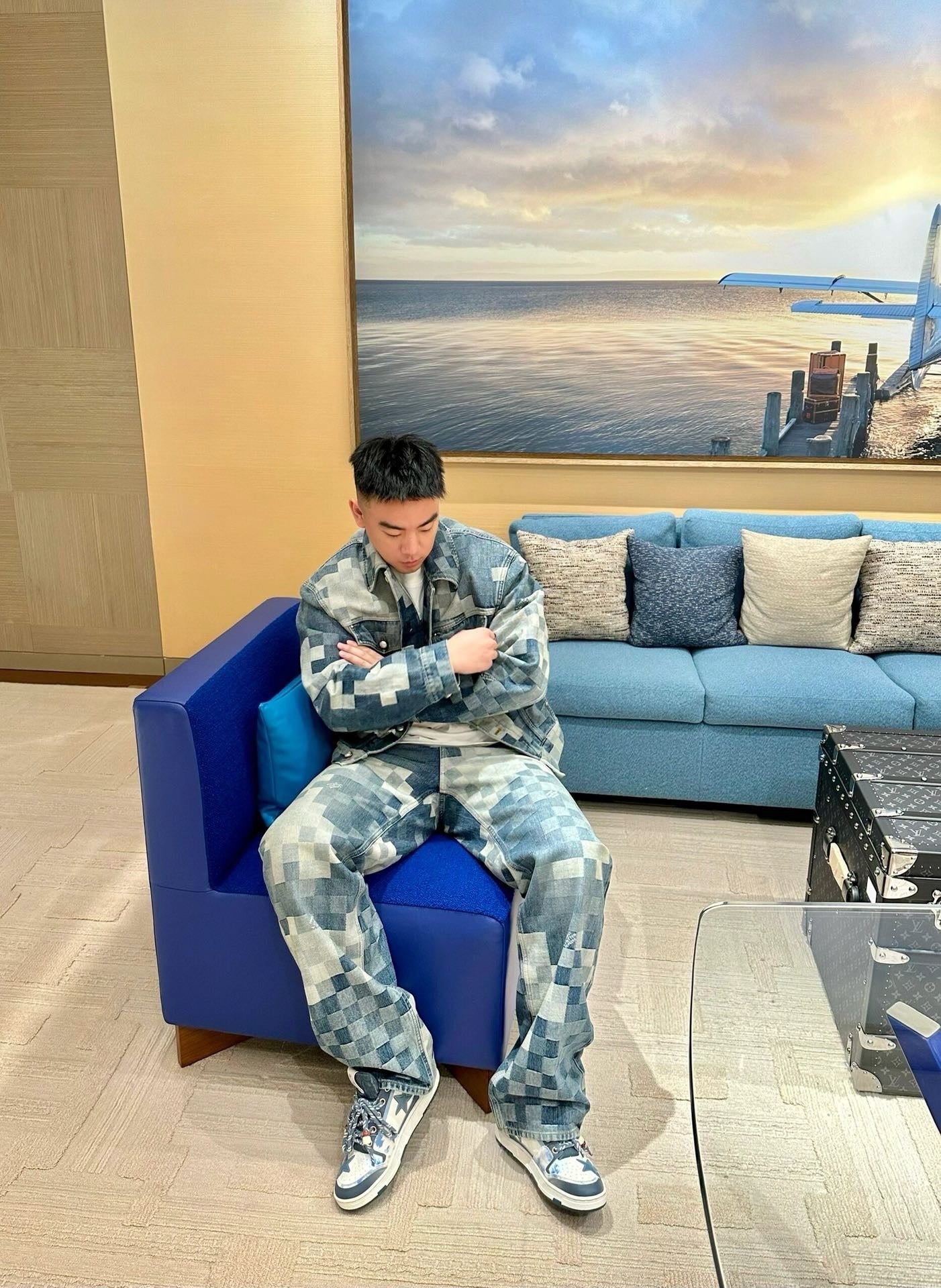 Gerade geschnittene Jeanshose von Damier