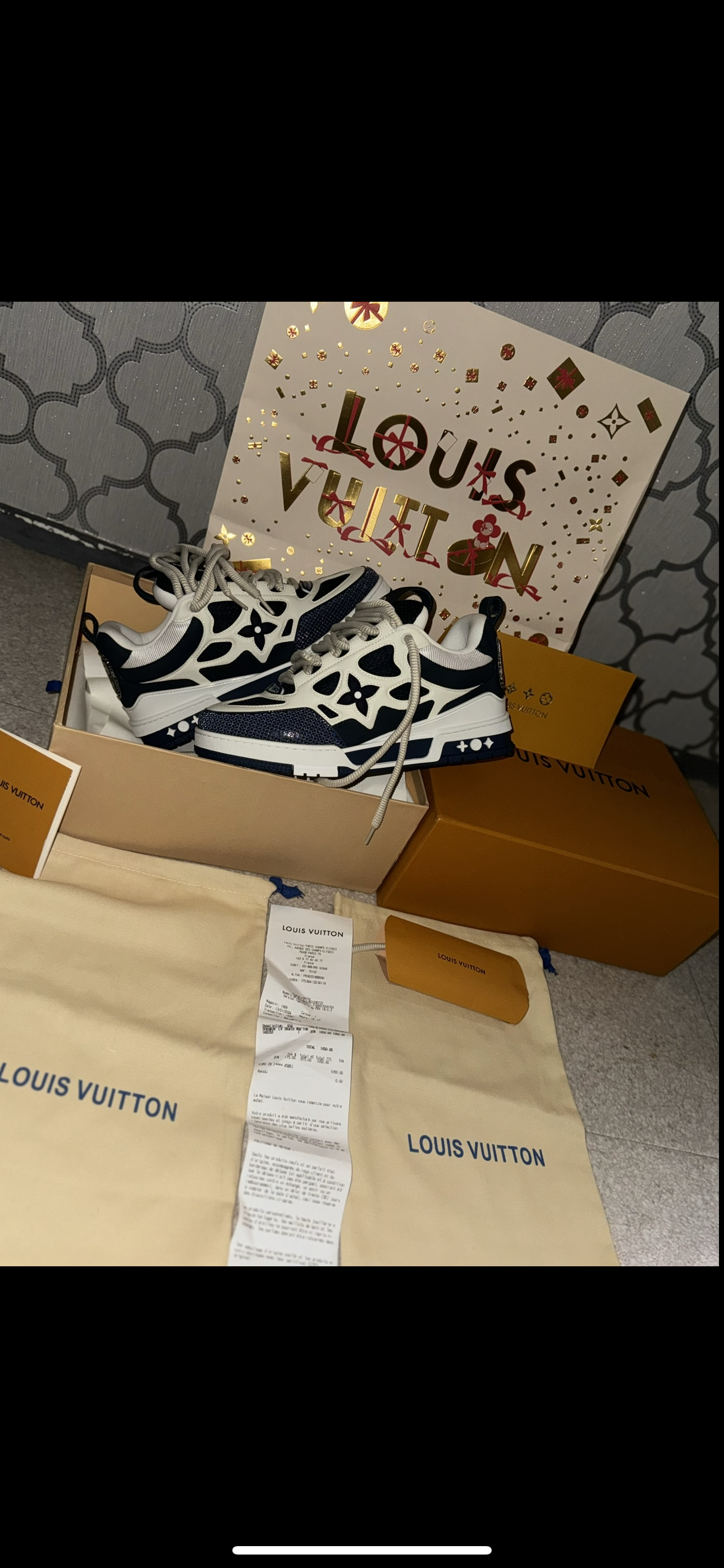Sneakers Lv Skate bleu 10/10 facture