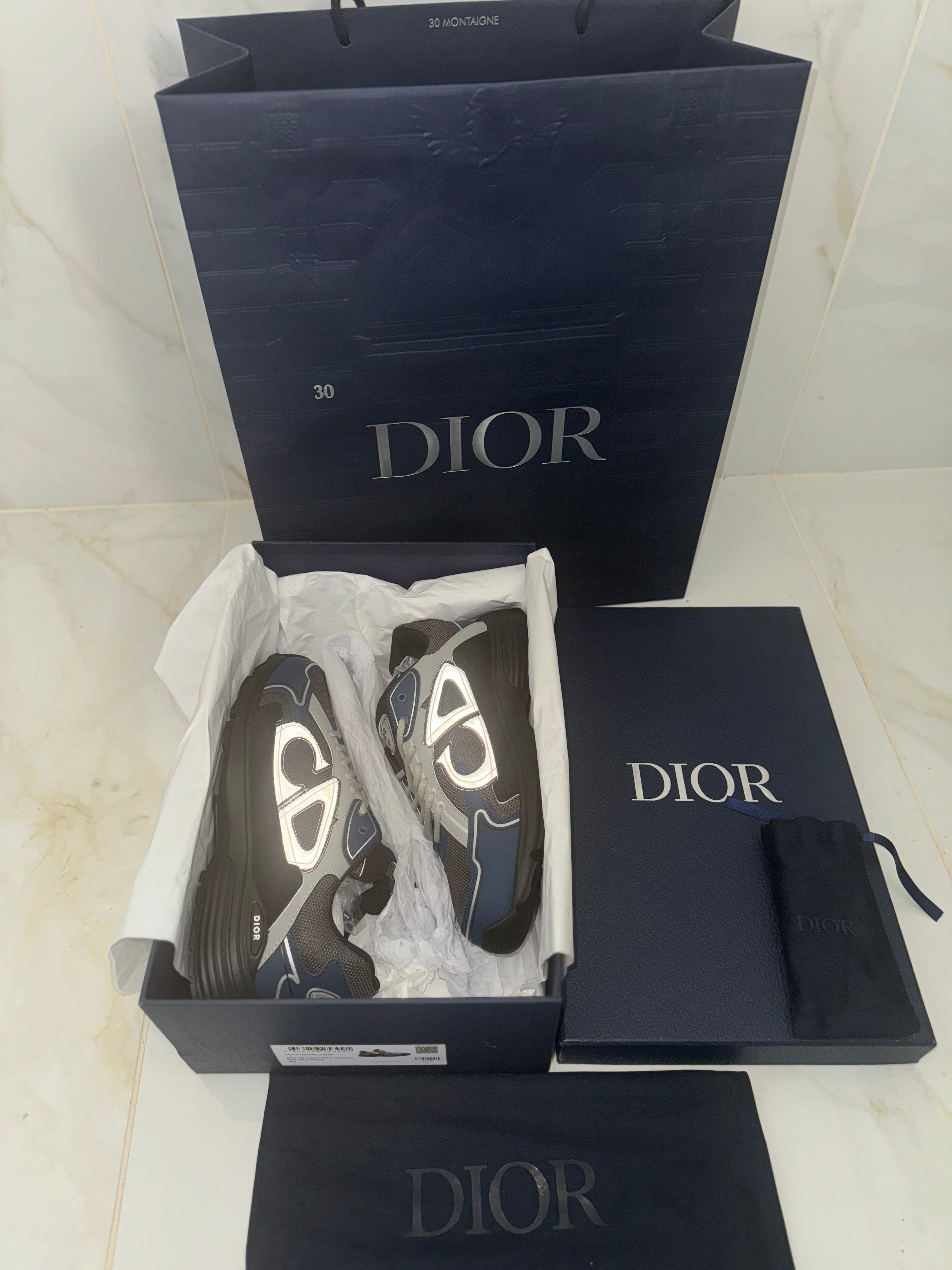 SNEAKERS B30 V3 VERSION BIEN LISSE BLUE NIGHT GREY RÉFLECTIVE RÉACTION CORRECTES FACTURE PACKAGING COMPLET