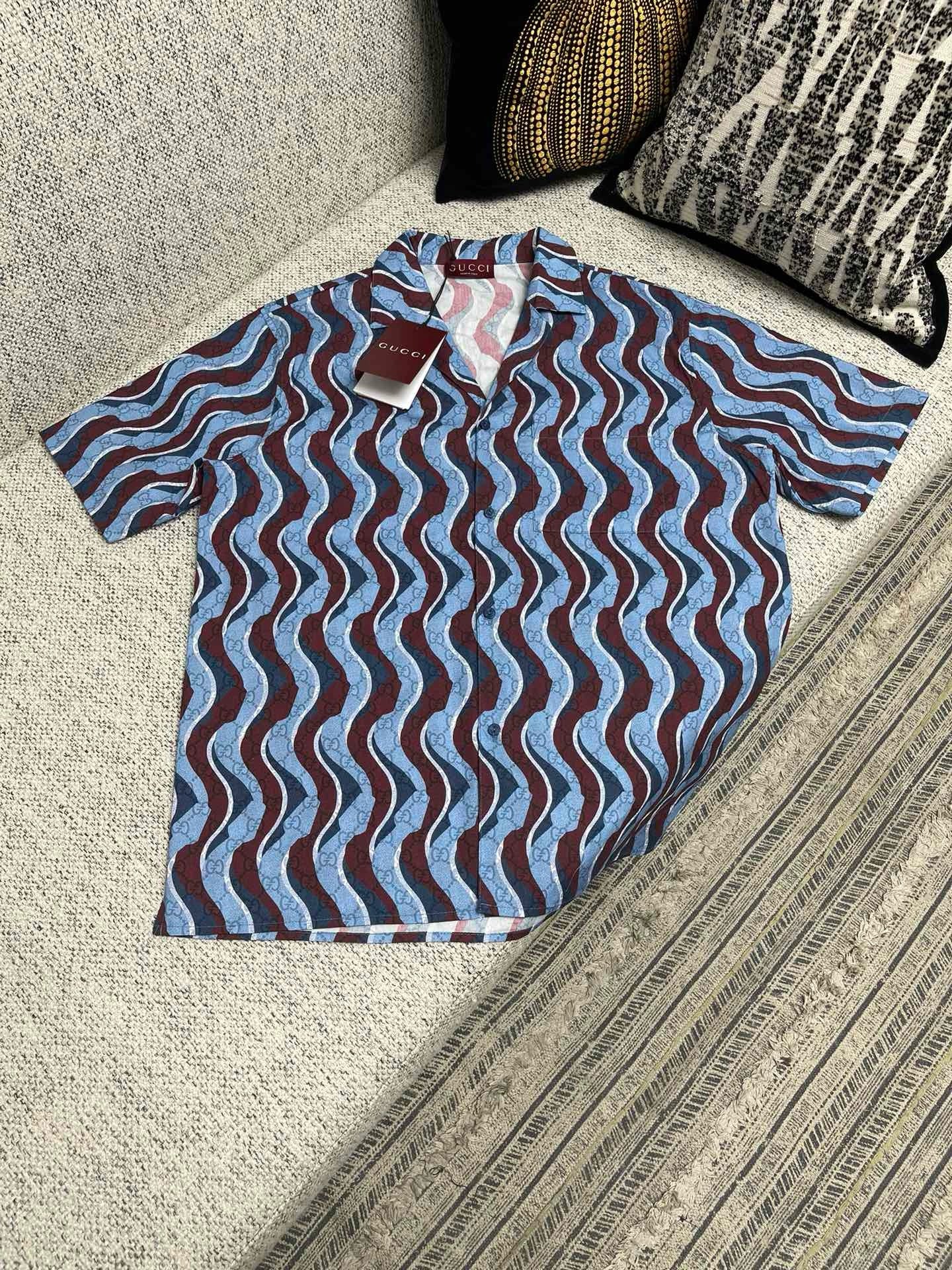 PRINTED COTTON POPLIN SHIRT GG