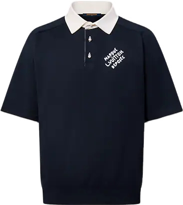 Homme LV Polo Manches Courtes Brodé Coton Mélangé