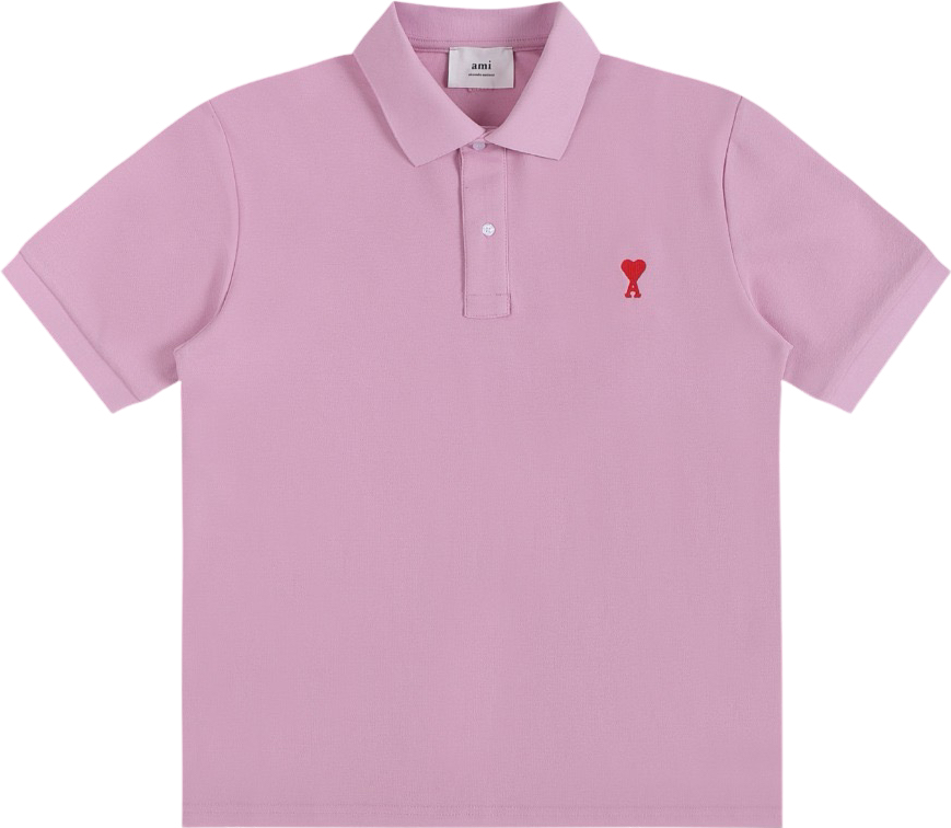 Polo purple à petit logo ami de cœur rouge