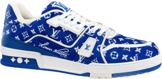 Sneakers Lv Trainers bleu daim facture