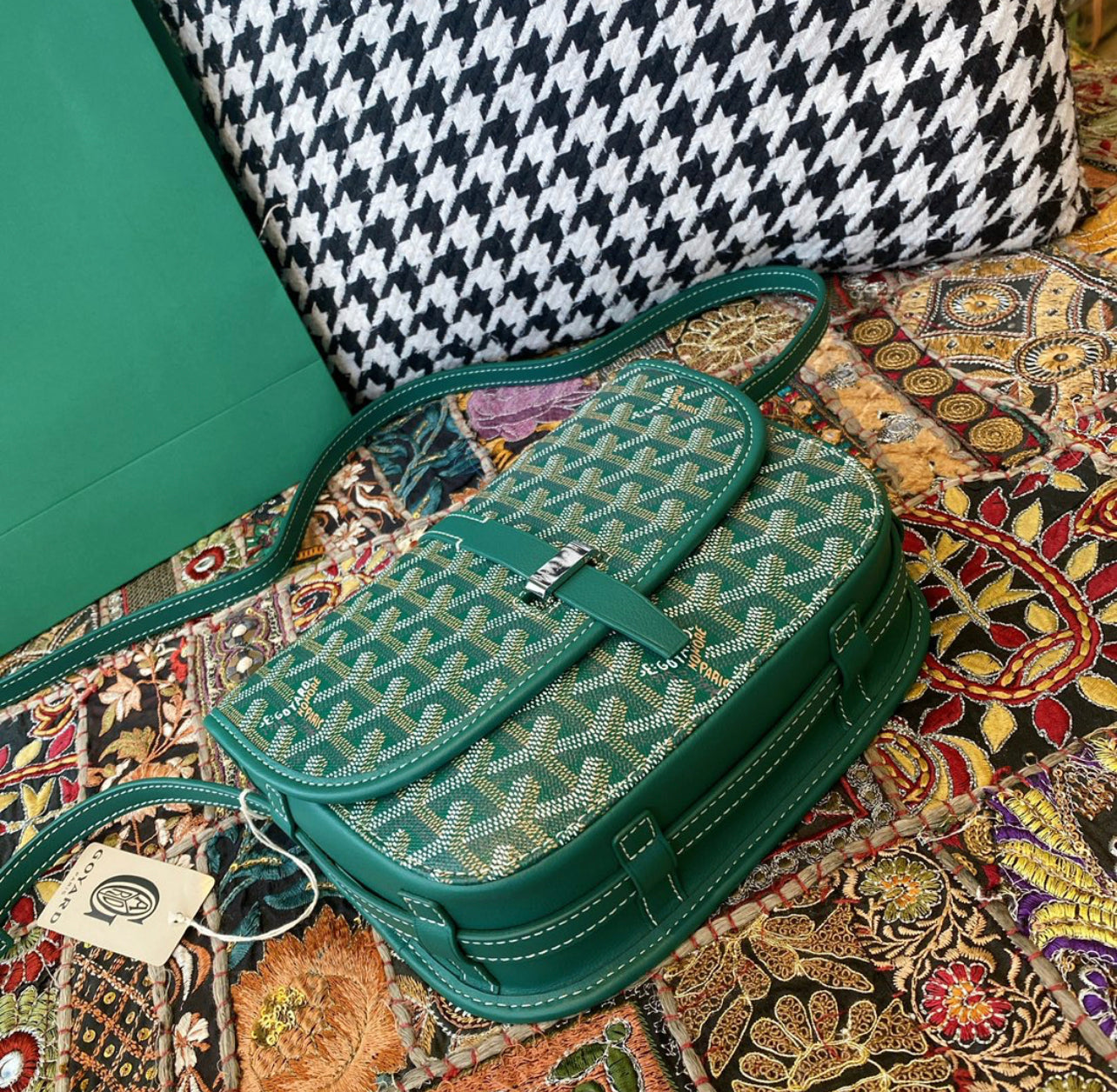 Belvedere green leather bag invoice